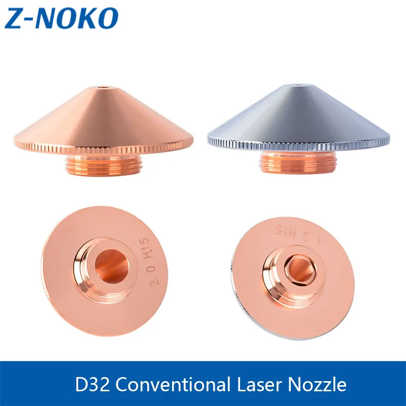 ZNOKO Laser D32 Conventional Nozzle Fiber Laser Cutting Machine Nozzle Single/Double Layer Copper Nozzle Laser Head Accessories
