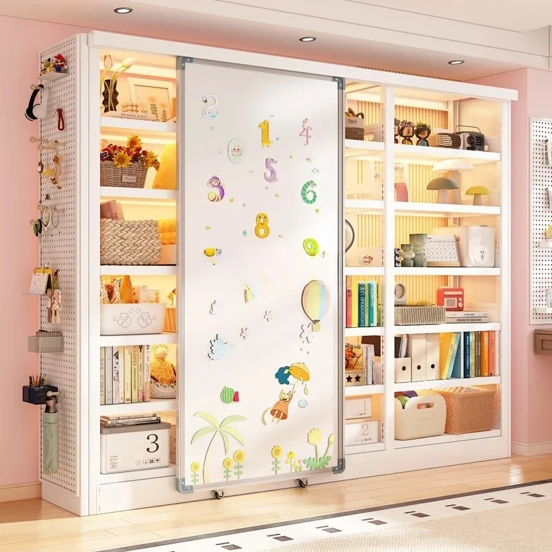 

Household bookshelf multi-layer storage floor-to-wall dustproof simple library bookcase
