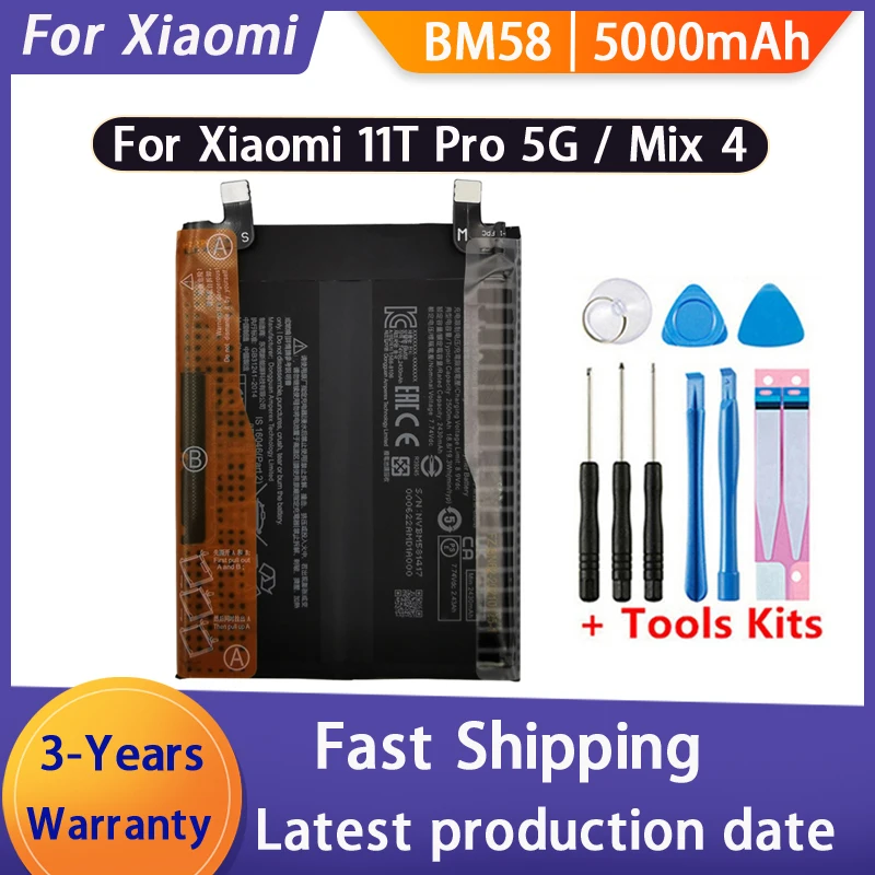2026 Years Original BM58 BM3L BM4Y Battery For Xiaomi Mi 8 9 10 11 11i 11T Ultra SE Lite Poco F3 Redmi K40 Pro Mix4 5G Batteries