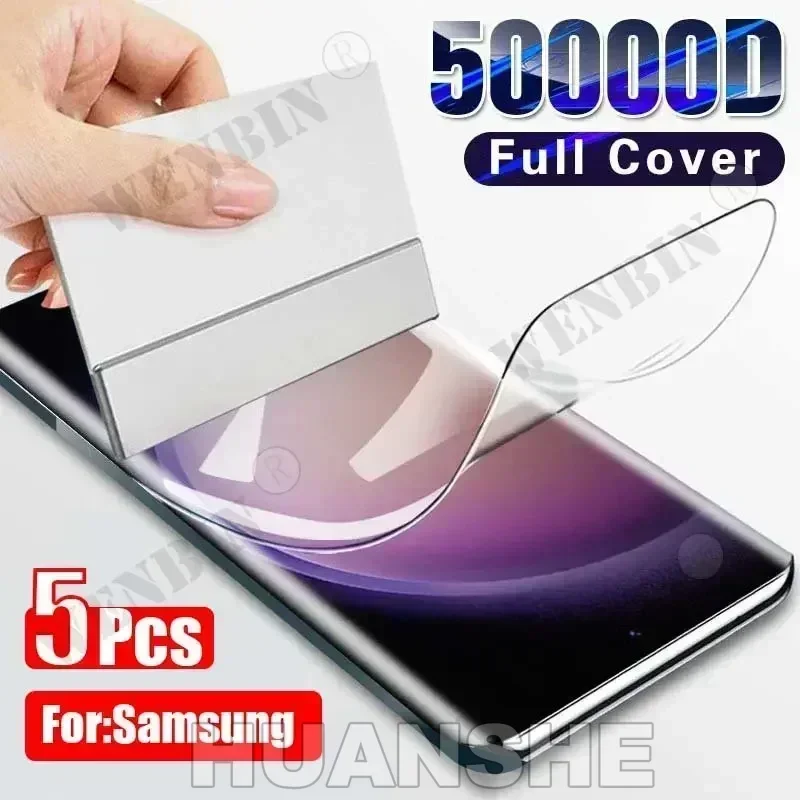 

5Pcs Full Cover Hydrogel Screen Protector Film for Samsung S26 S25 FE S25 S24 S23 Ultra Plus A56 A55 A36 A35 A26 A16
