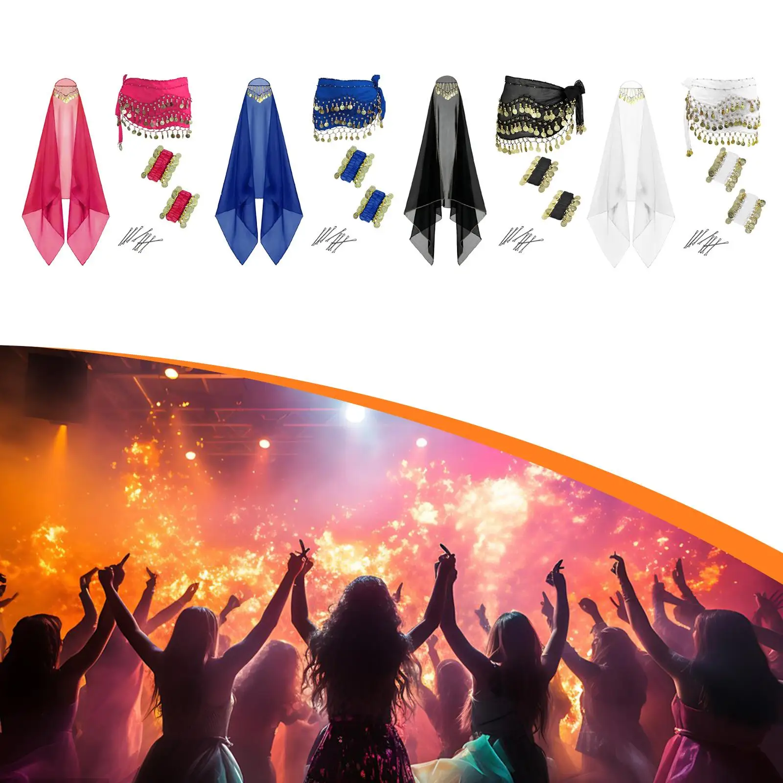 Bracciali da polso per vestire abiti da danza del ventre per feste sul palco in spiaggia, cosplay