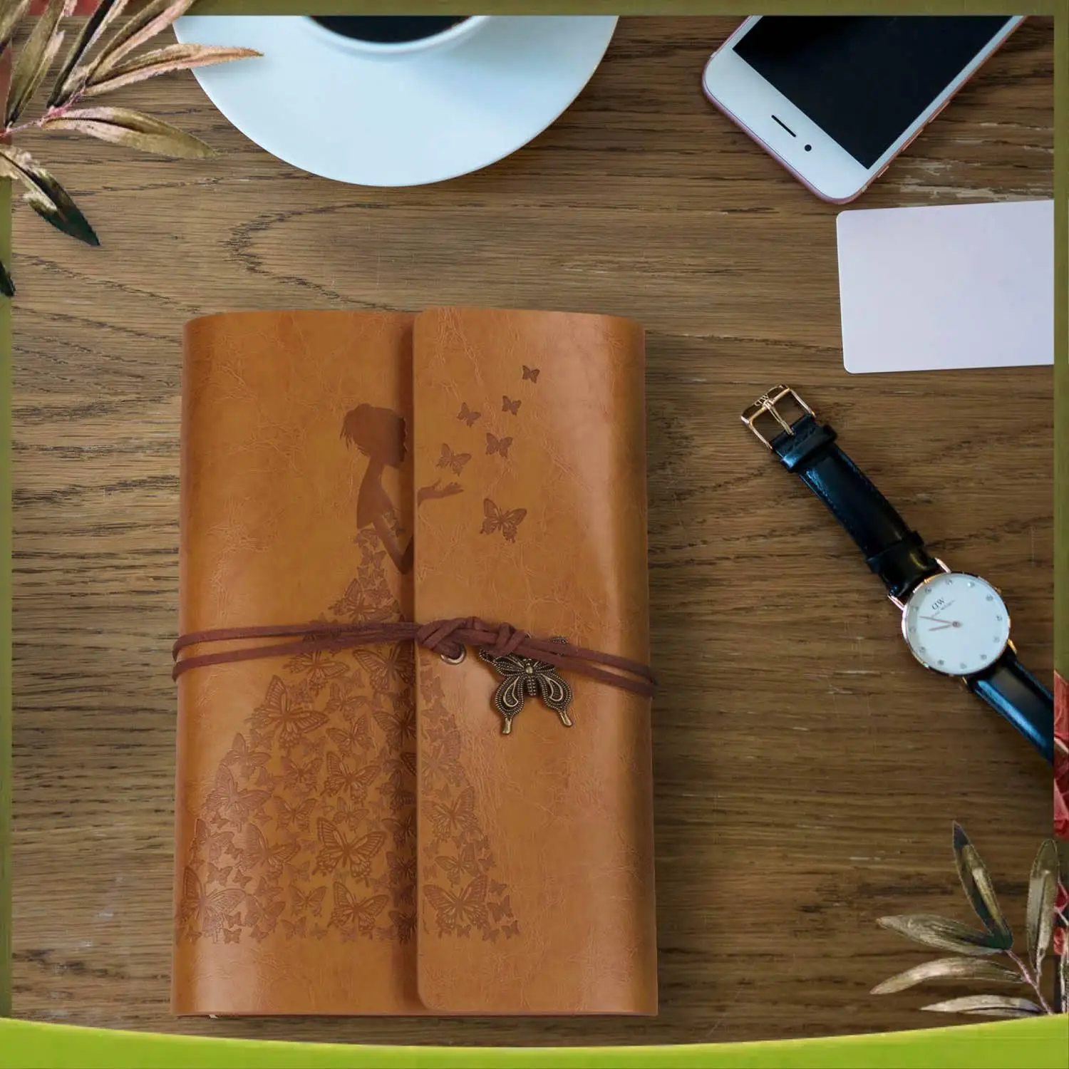 

New-Leather Travel Journal Notebook For Men & Women 5.2 X 4 Inches - Red Wine & Refillable Notebook Journals,A6 Leather Bound Tr