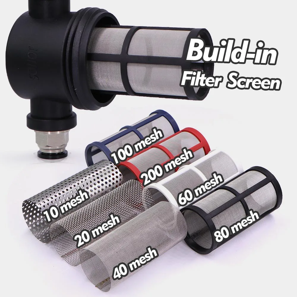 6-16mm Garden Hose Prefilter Slip Lock Quick Connector Stainless Steel Filter Screen Irrigation Watering PE Pipe Tube Percolator