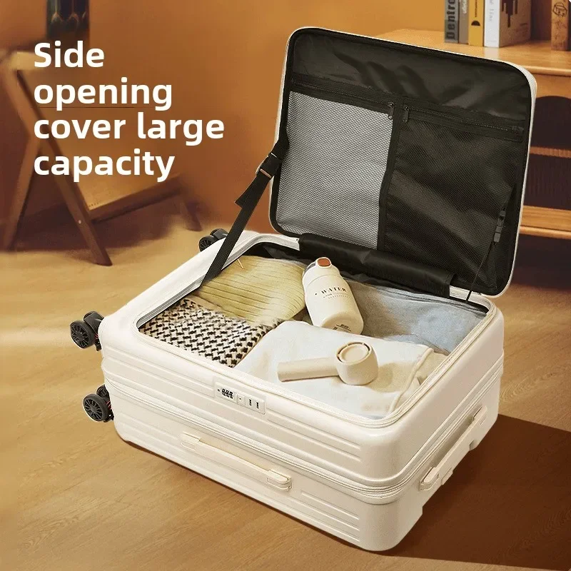 Side Opening Luggage Large Capacity Universal Wheel New Extendable Multifunctional Trolley Case 20 Inch Suitcase Travel Case