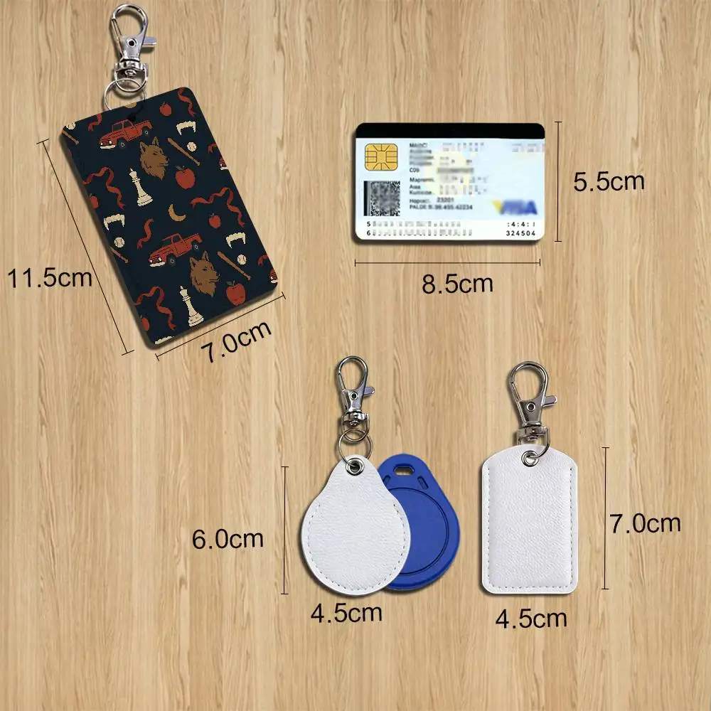 movie Edward and Bella Twilight Leather Card Holder with Exquisite Keychain purpose Case for Metro ID Access Control Card Badge