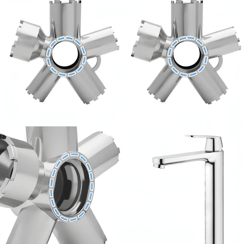 Hidden Faucet Aerator Removal Tool Key 5 To M28 Bubbler Wrench Plumbing Repair Maintenance Household Hardware