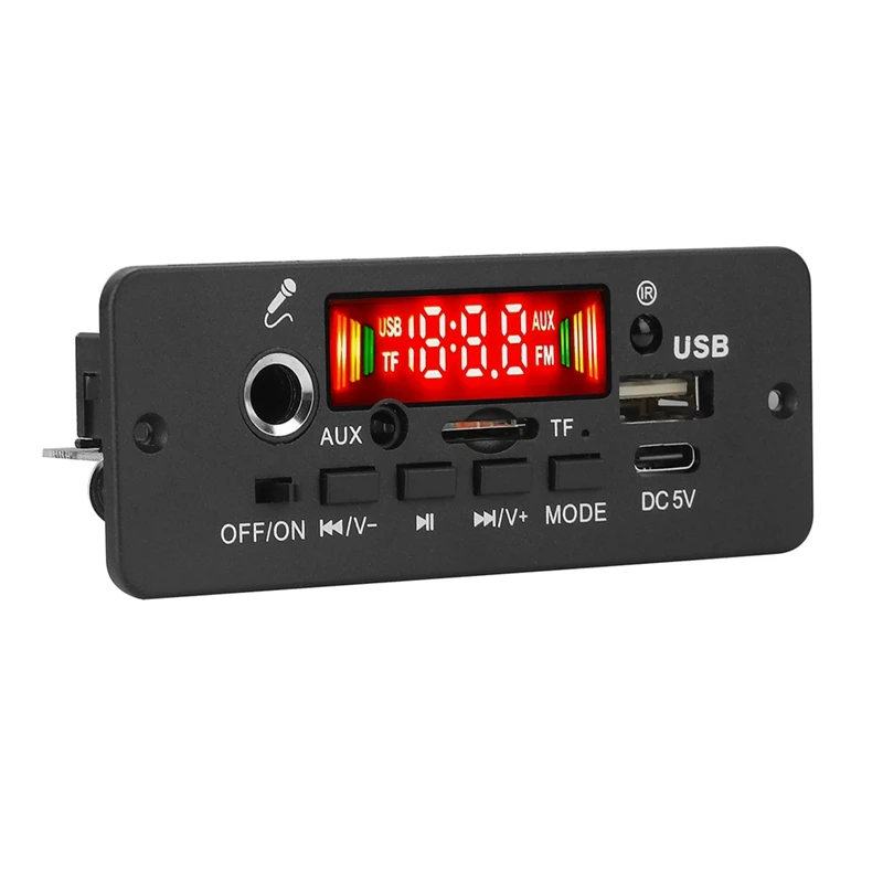 DC 5V MP3 Player 2x5W Amplifier Bluetooth MP3 Decoder Board Car Music Player FM Radio Handsfree Call Record Module-A27R