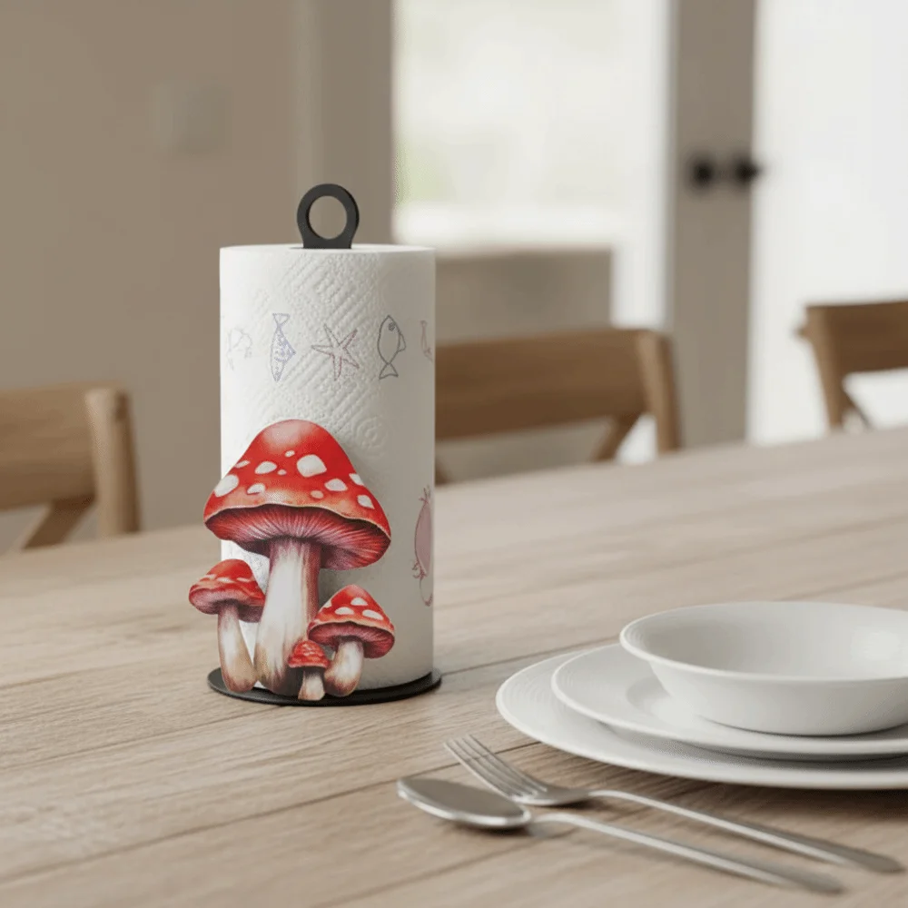 Cast Iron Material Tulip Tissue Holder Surface Mount Design Festive Decoration Cast Iron Tissue Holder No Drilling Required