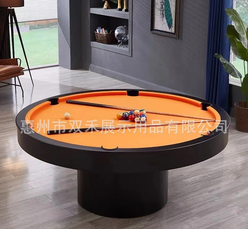 Round Billiards Table, 3 in 1 Solid Wood Pool Game, Commercial Bar Entertainment for Villa Indoor Use