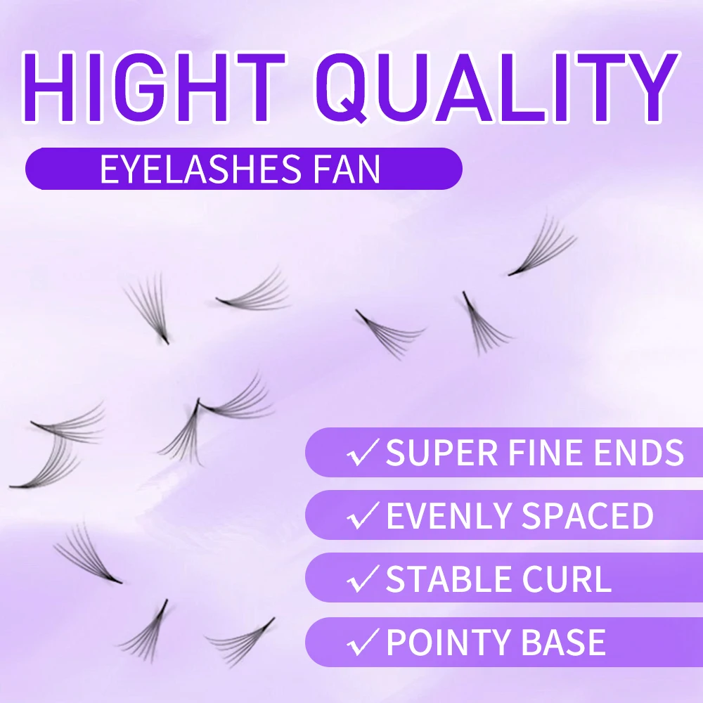 1000 ventilateurs cils en éventail lâche Extensions de cils Base pointue mince ventilateurs de cils préfabriqués tige moyenne cils de Volume russe pointus 4D-12D