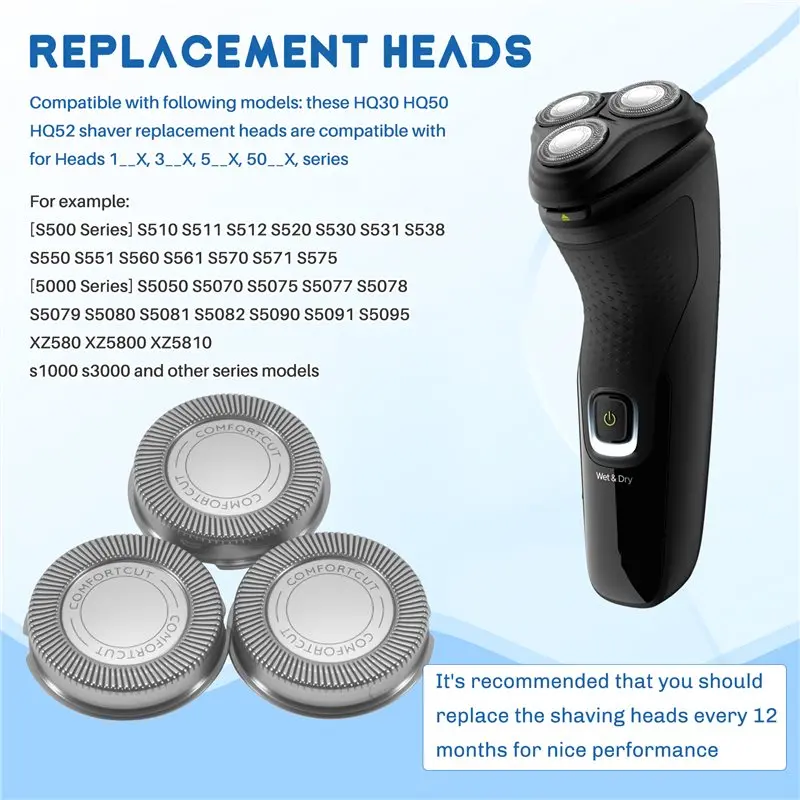 B26B Electronic Shaver Head Replacement Blades For Norelco SH30 52 Series 1000 2000 S1020 S1050 S1060 Razor