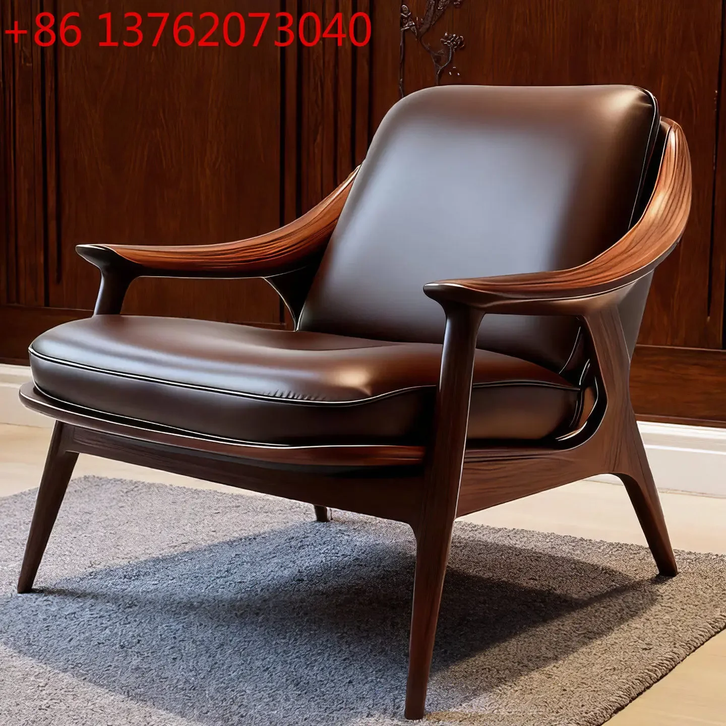 Small living room single sofa chair high-end leather leisure chair ergonomic chair