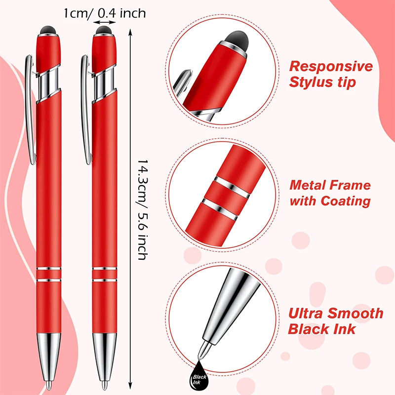 10-100Pcs Multifunction Ball Pen with Stylus Tip Soft Touch Screen Pen 2 In 1 Metal Ballpoint Pens