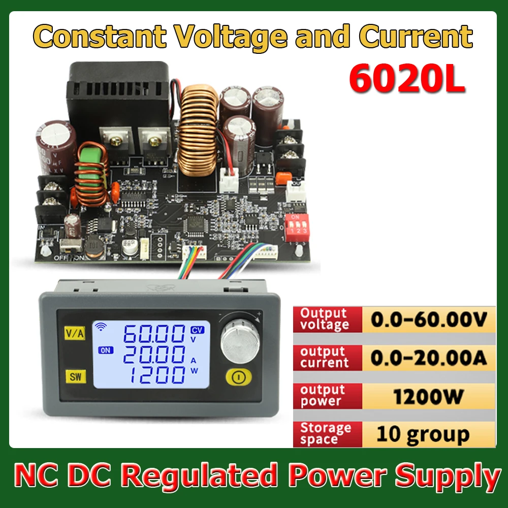 

1200W Buck Converter CC CV Step-Down Module CNC Adjustable DC Regulated Power Supply Constant Voltage Current Maintainer 6020L
