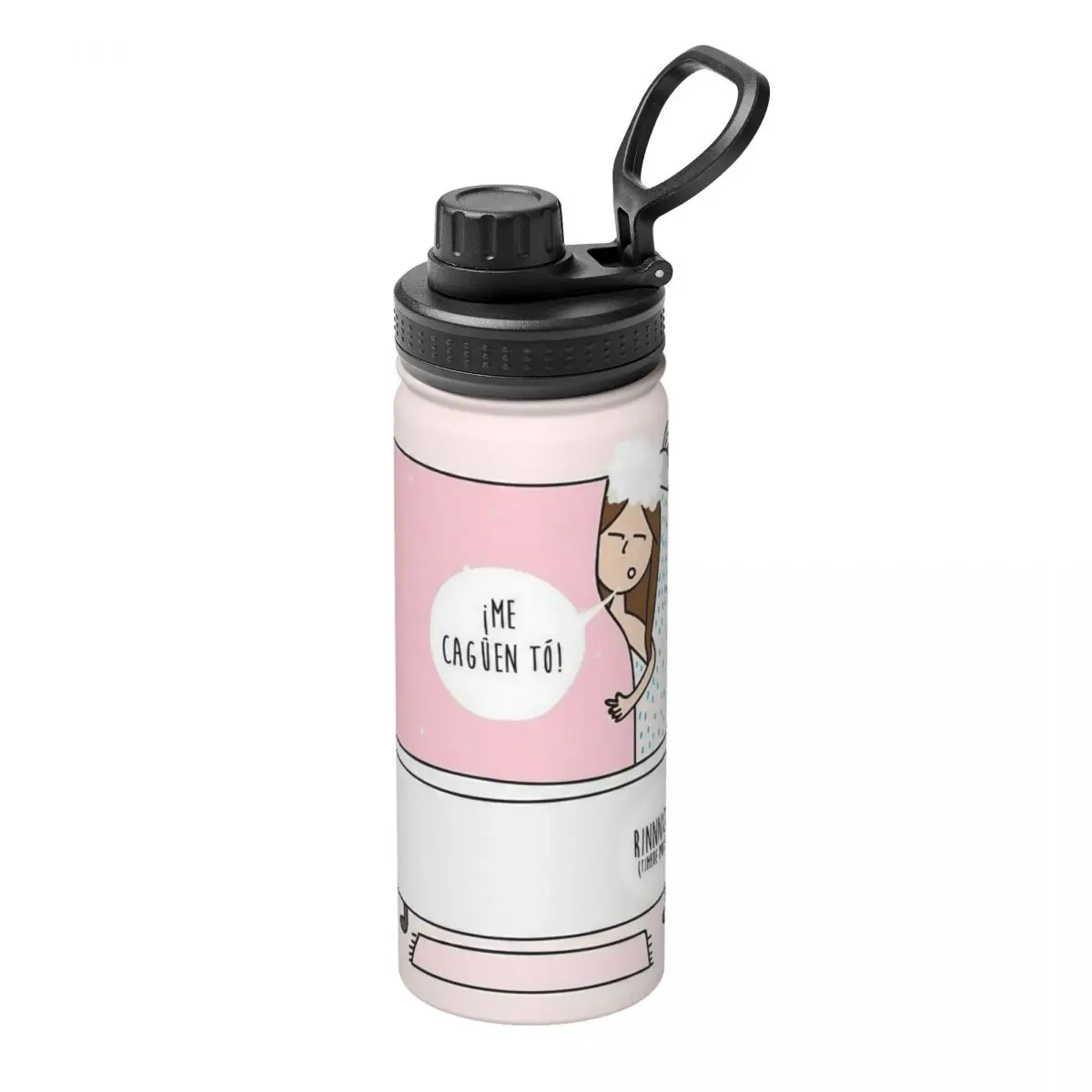 Enfermera En Apuros Cartoon Nurse Insulated Outdoor Water Bottle Stainless Steel Thermos Portable Kettle Vacuum Flask 18oz