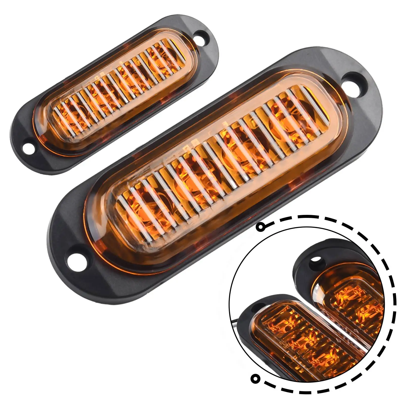 2pcs Car Lamps LED Side Marker Lights 12V-24V Auto Yellow Clearance Indicator Lamp For Truck Trailer Car Accessories