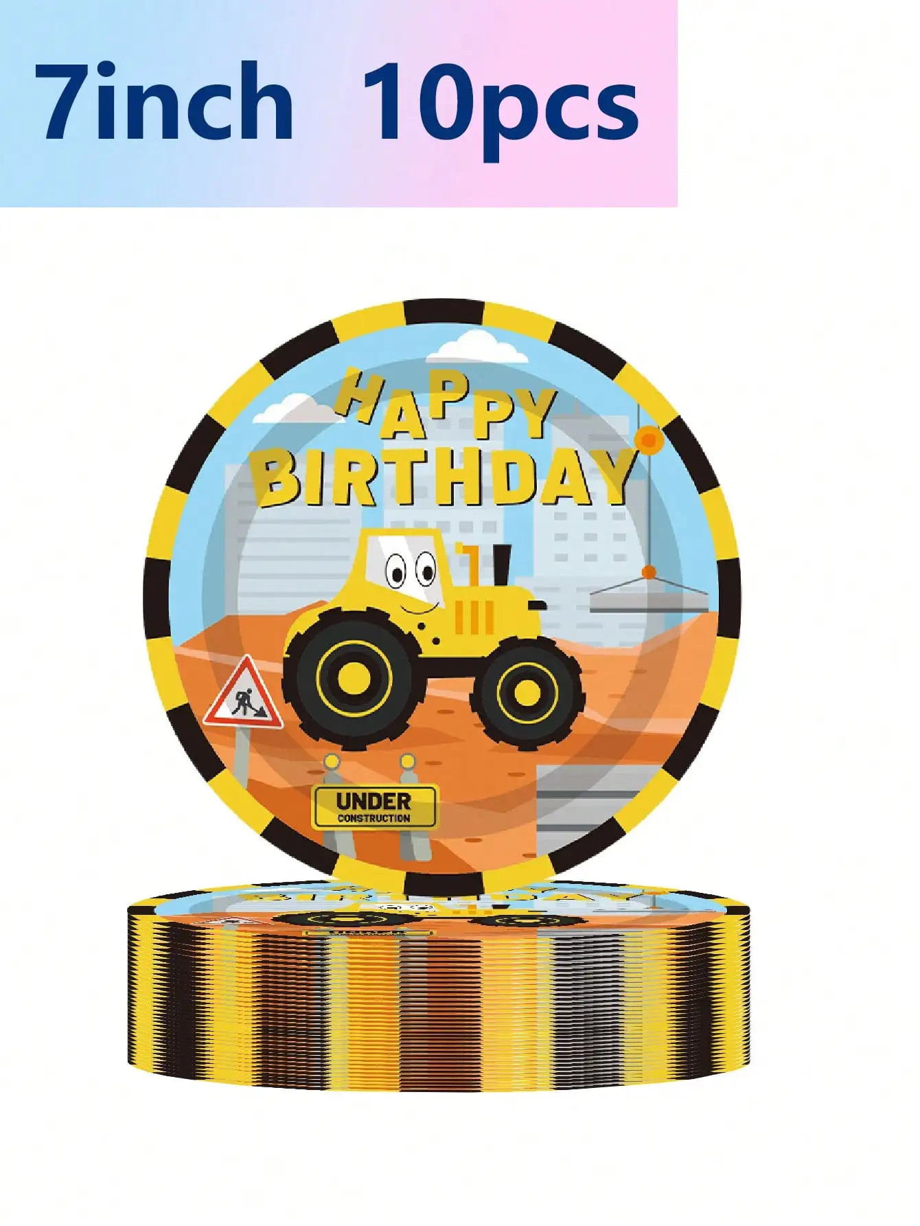 Bagger Fahrzeug Thema Party Cartoon LKW Teller Pappbecher Taschentuch Traktor, Festival Feier, Geburtstag Party Supplies – Detail 3