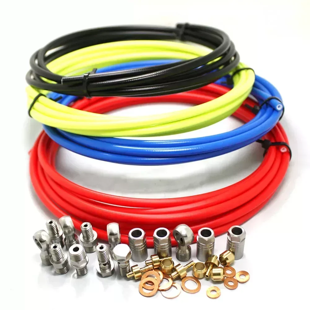 1 Set Bicycle Hydraulic Disc Brake Hose Oil Tube Banjo Connector Kit Mountain Road Bicycle Brake Hosing Cable Set 2.5m