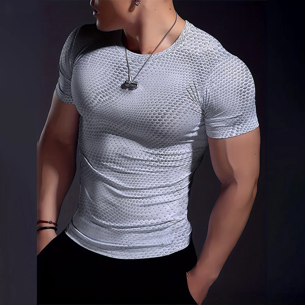 Summer Men's Tops Workout Fitness Outdoor Sports T-Shirt Casual Slim Comfortable Short Sleeve Jogging Running Hiking T-Shirt