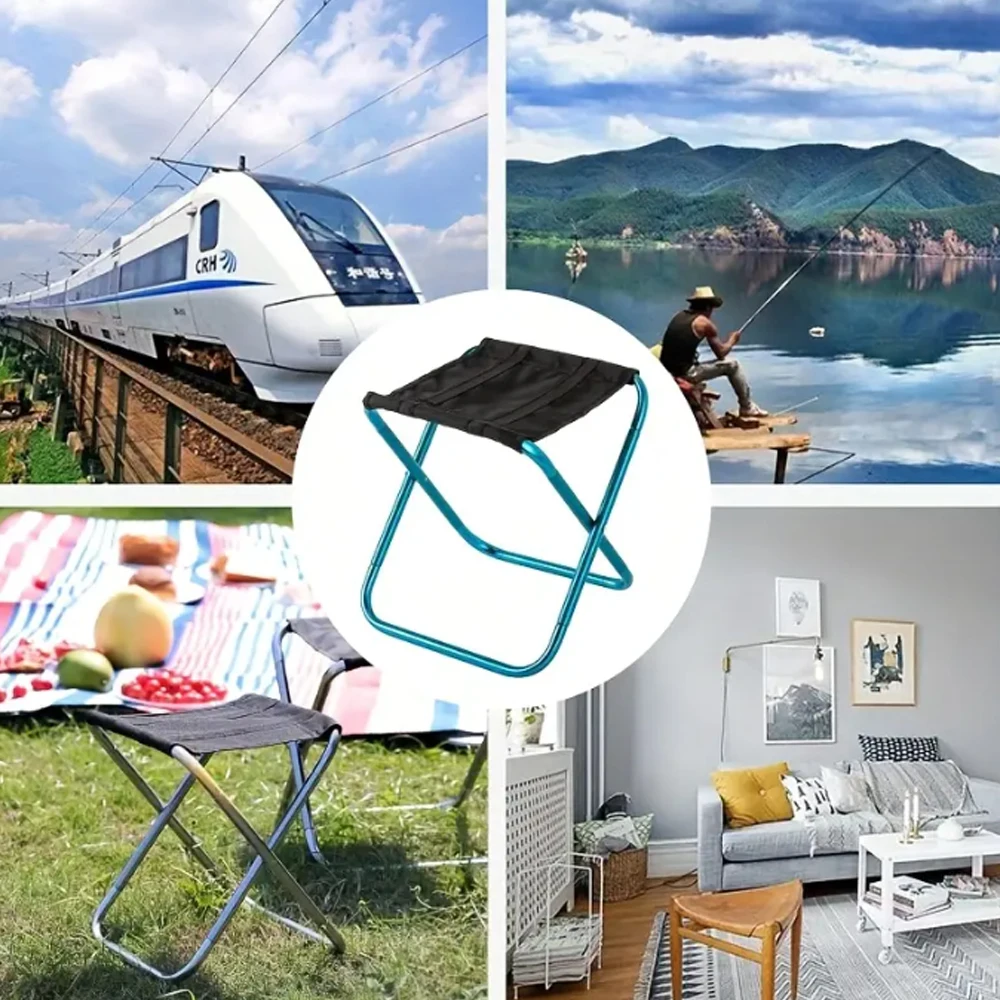 

Taburete plegable portátil de aleación de aluminio para exteriores, taburete para Picnic y Camping, MIni silla de almacenamiento