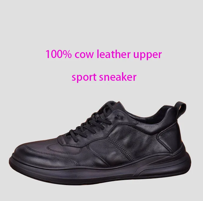 LIHUAMAO Cow Leather lace up casual Men Shoes Comfortable Walking outdoor work shoes sport running sneaker