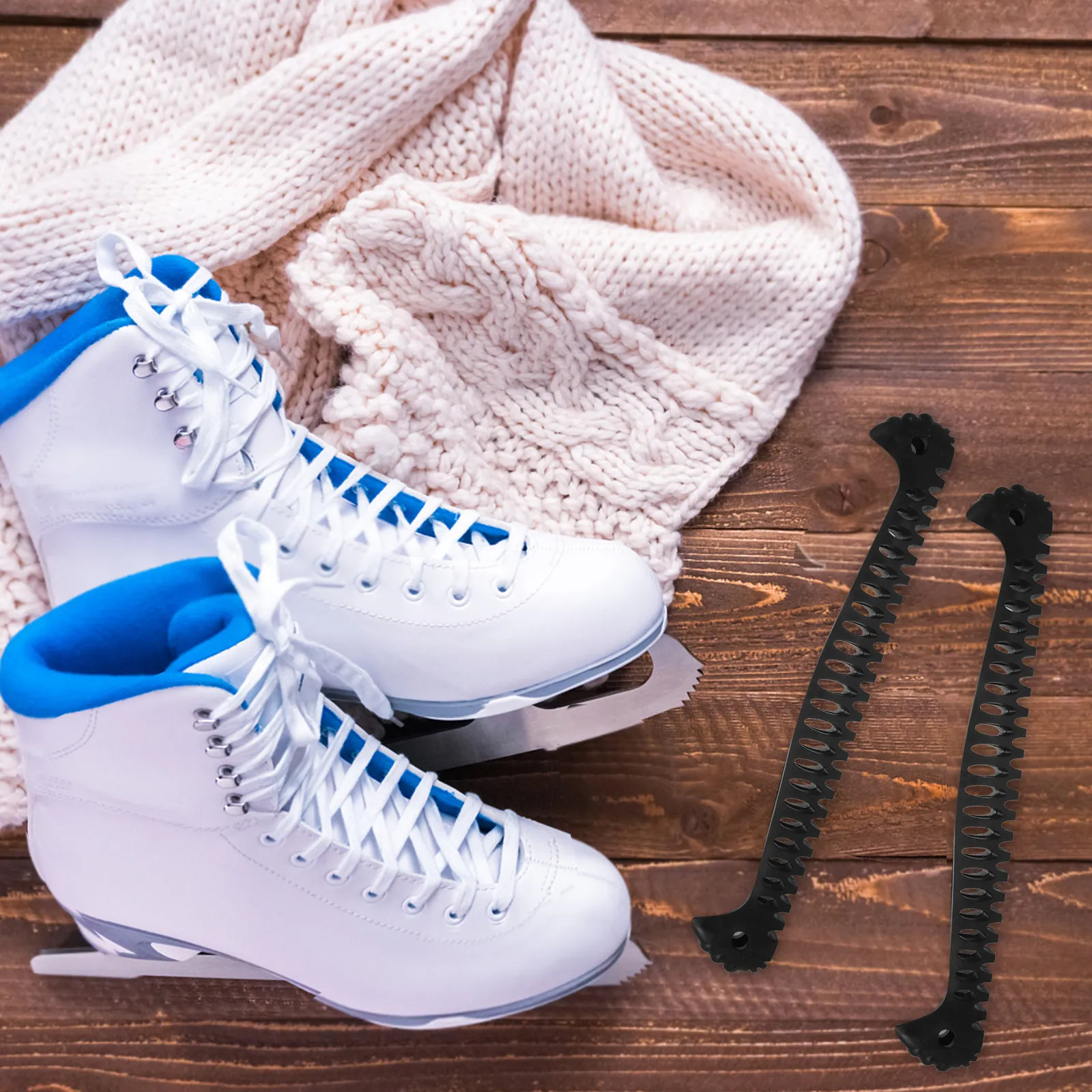 

2Pcs Ice Skate Blade Covers Stretch Elastic Figure Hockey Skate Guards 12.58 Inch Protective Soft Sleeve Ice Skating Accessories