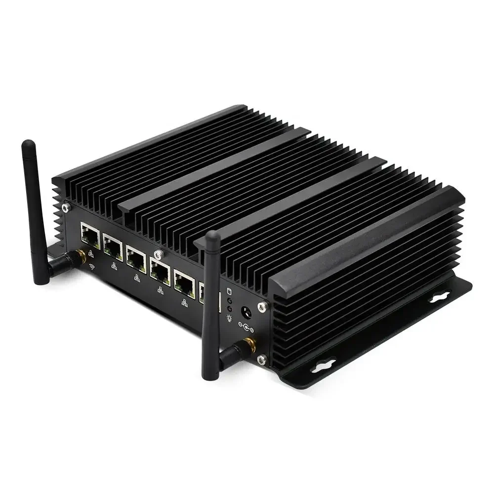 10e generatie Core i7 10610U Fanless Embedded Robuuste Industriële Mini PC Computer 6 * i211 2.5G LAN Firewall Apparaat Mini Router