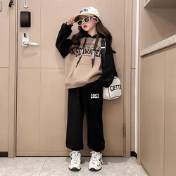 Fashionable Kids Sweatshirt Suit Winter Style 2023 New Arrival Spring Season Thickened Casual Sports 2-piece Set For Girls