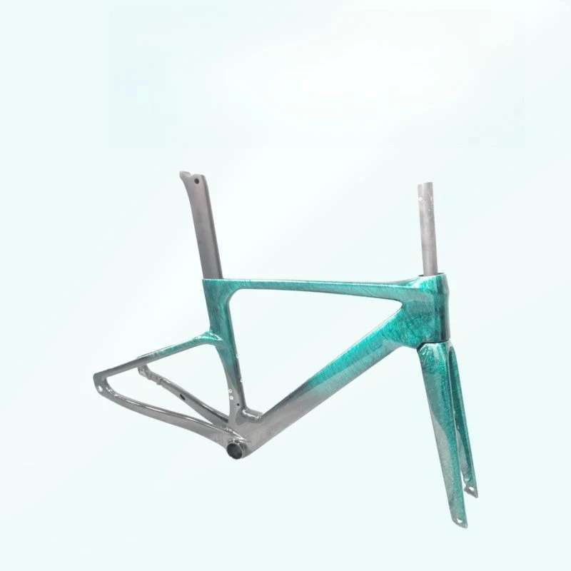 Full carbon fiber inner wiring road car frame, three-piece set, water pattern paint plus chameleon