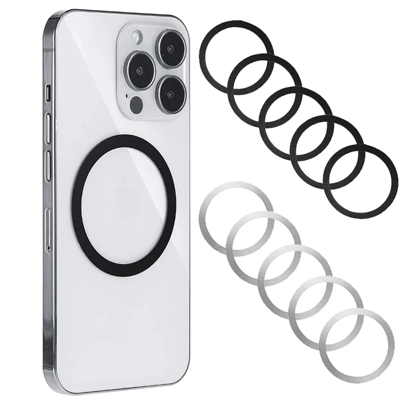 Anel de placa de metal magnético universal, 5-20 peças, para carregador sem fio magsafe, adesivo de chapa de ferro, ímã, suporte de telefone para carr