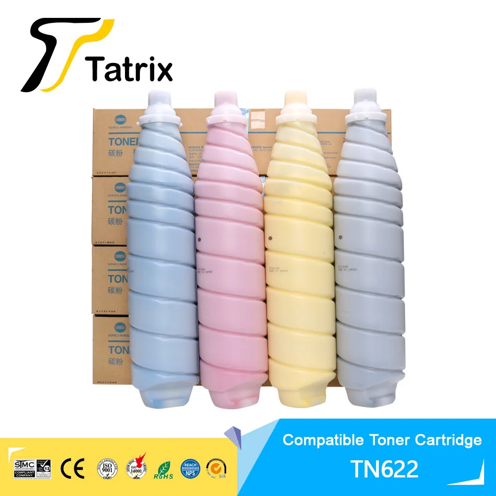 Tatrix Compatible Konica Minolta TN622 TN-622 Color Toner Cartridge For Bizhub PRESS C1085 6085 6110 Printer