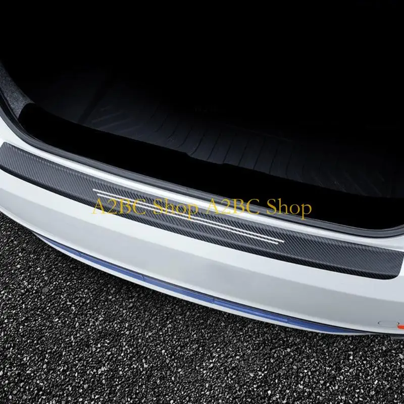 A2BC Vehicle Door Threshold Guards Carbon Fiber Leather Protectors 4Pcs