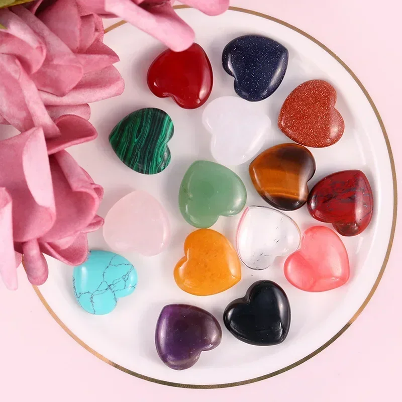 Wholesale 1pc Natural Stone and Crystals 20x6mm Heart Shaped Love Gemstone Room Decoration Diy Healing Reiki Chakra Quartz HS14