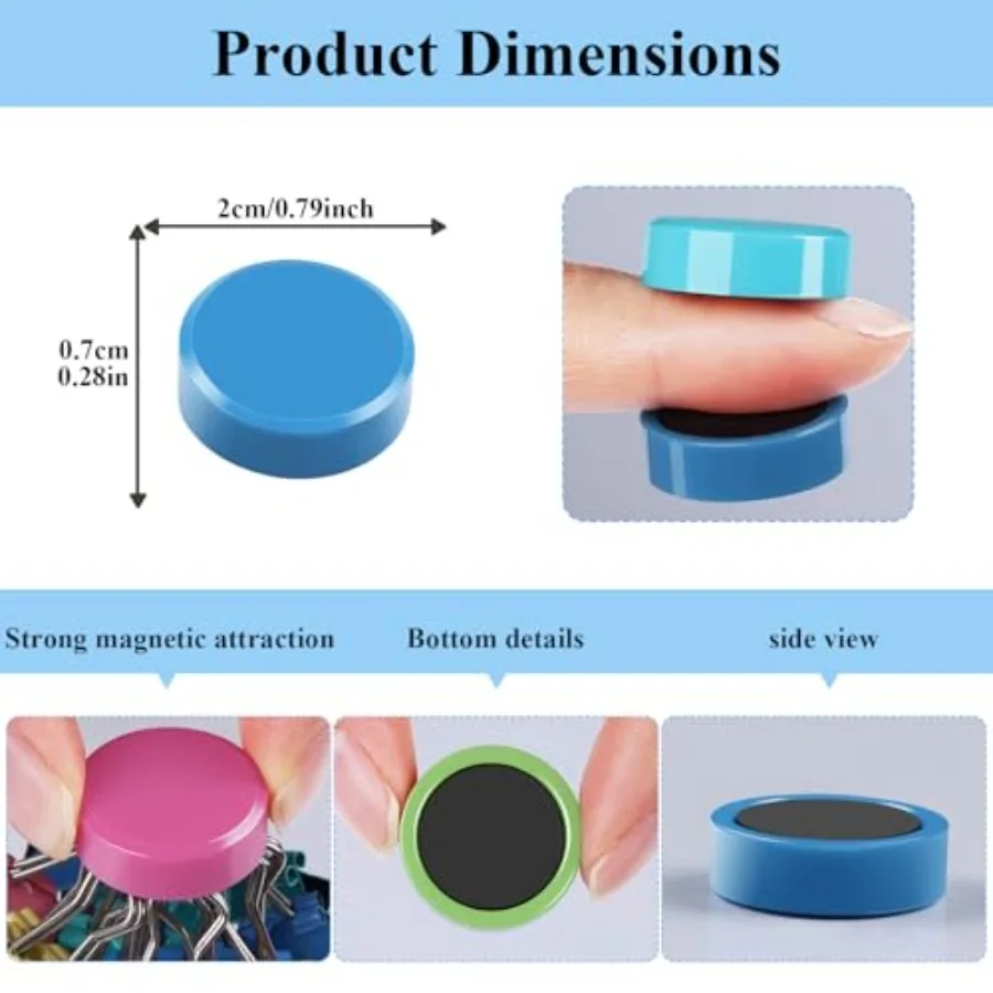 20PCS Fridge Magnets, Small Strong Refrigerator Magnetsl, Mini Decorative Round Cute Heavy Duty Magnets Locker, Kitchen, Office