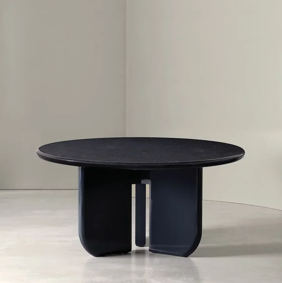 6005 الإيطالية الحد الأدنى ميريدياني خشب متين طاولة مستديرة بسيطة الحديثة غرفة المعيشة عالية اللمعان البيانو ورنيش ITALO طاولة طعام