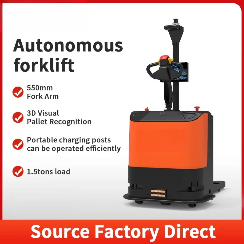 Forklift Robot, Precision Lidar Slam Positioning, Automatic Elevator Matching, For Unmanned Factory Pallet Loading And Unloading