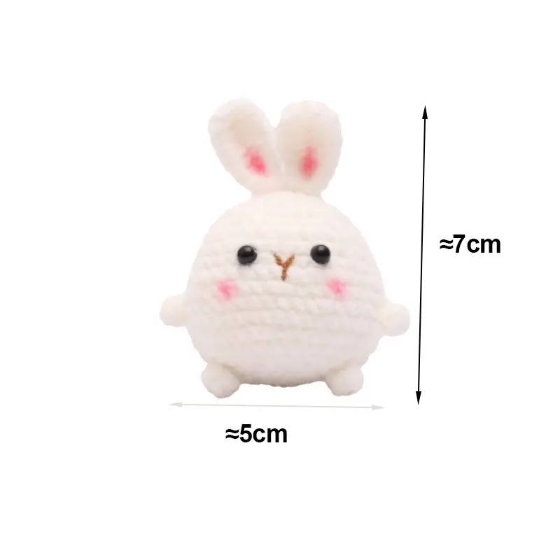 Finished Handmade Crochet Yarn Doll Pendant Cute Bunny Doll Yarn Knitted Keychain Backpack Pendant Holiday Gift Children's Gift