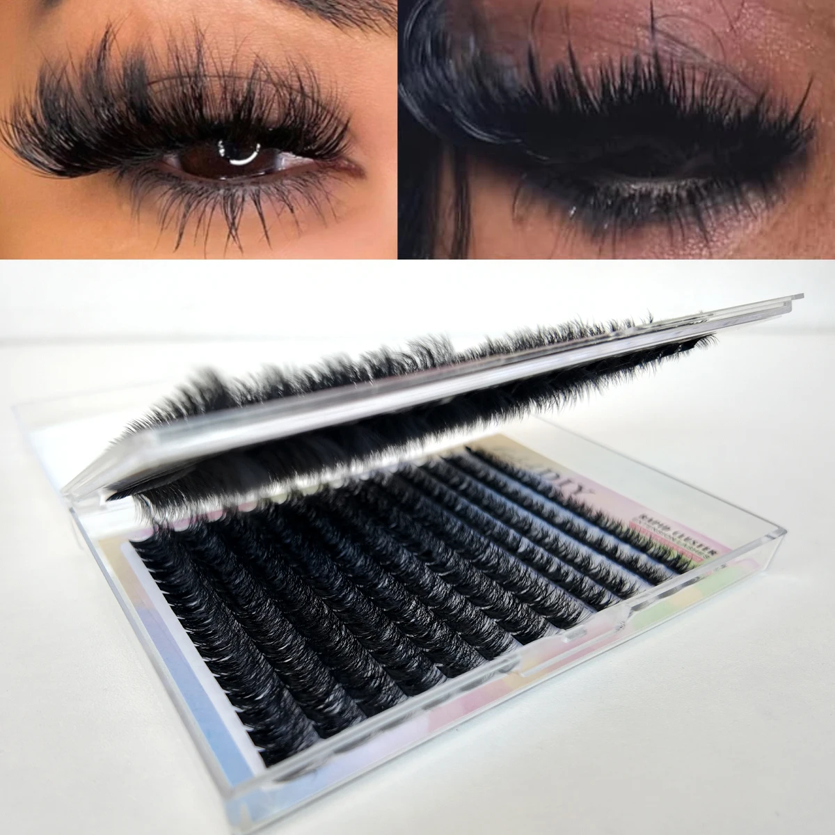 HBZGTLAD 60D/80D/100D/140D/160D Wimpernbüschel mit unteren und spitzen Wimpern DIY Fairy Manga Spitze Dicke Künstliche Nerzwimpern – Detail 22