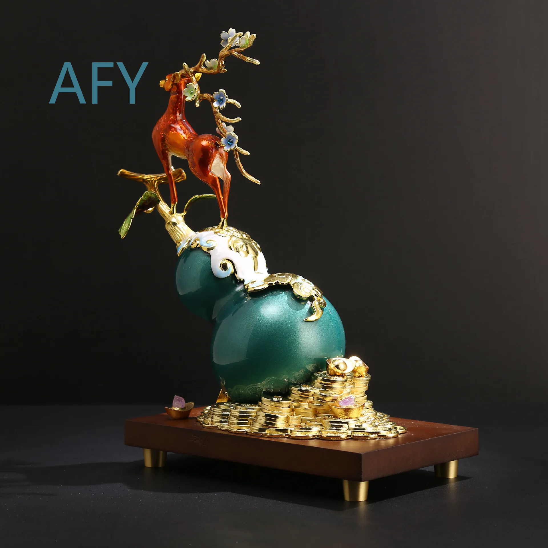 New Chinese Style Enamel Color Calabash Decor for Living Room Entryway Office Home Luxury Decoration Accessory for Home