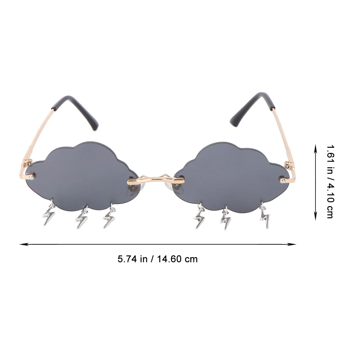 1Pair Sunglasses Unique Cloud Tear Shape Stylish Rimless Glasses Ideal for Party Photo Booth Fun Props