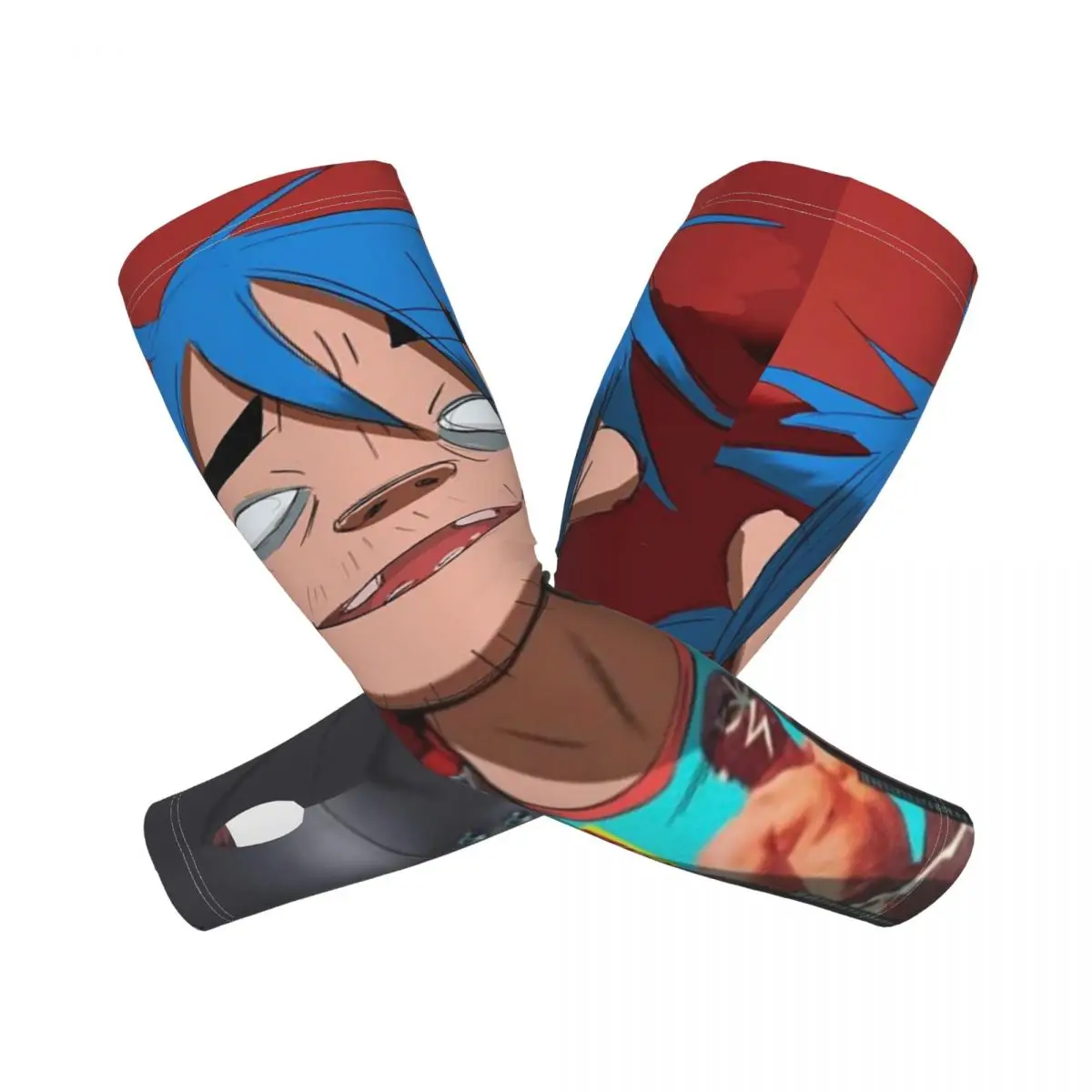 

Gorillaz Virtual Band Music Открытые нарукавники Защитный чехол от солнца и ультрафиолета Летние ледяные шелковые велосипедные татуировки на рукавах