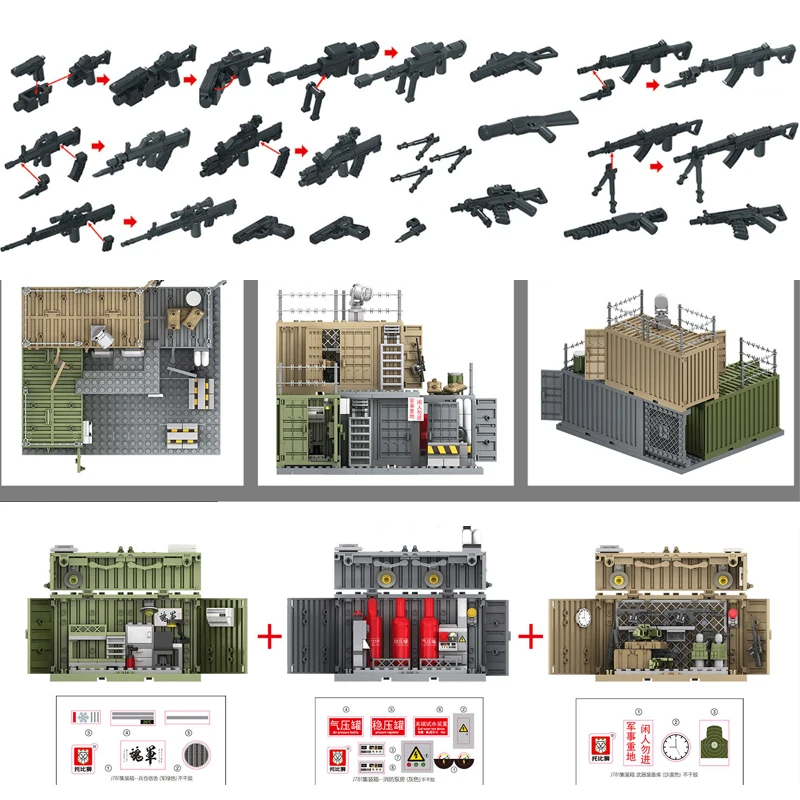 第二次世界大戦 MOC 軍事モデルビルディングブロック要塞ブロックハウスドイツ砲兵士車両フィギュア武器アクセサリーおもちゃレンガ T08