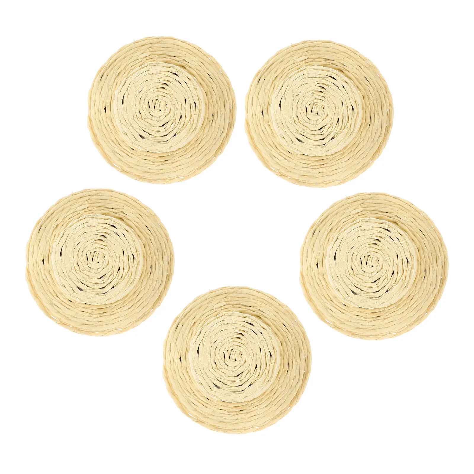 

5Pcs Miniature Woven Top Hat Raffia Grass Material Mini Hat for DIY Decoration Party Supplies Photo Activity Home Mini House