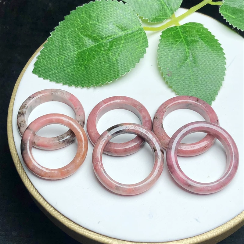 6pcs natürlichen Rhodonit Kreis Anhänger Edelstein Schnitzen Reiki Mode Heilung Kristalls tein DIY Zubehör 28mm