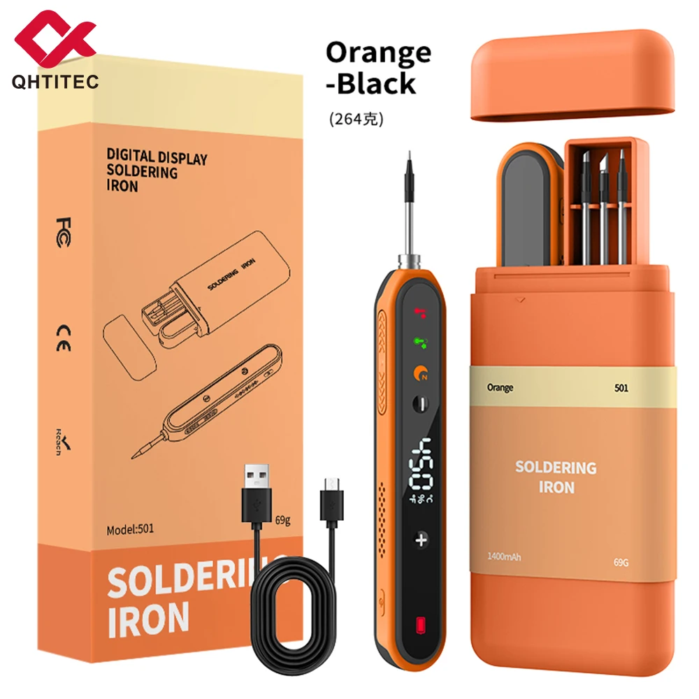 

Wireless USB Soldering Iron Kit 1400mAh Battery LED Display Adjustable Temperature Type-C Fast Charge Electronics Repair Tools