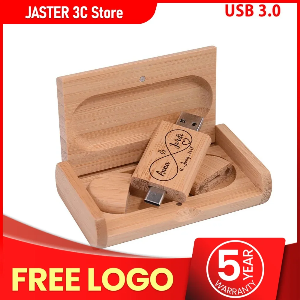 

USB-флеш-накопитель JASTER TYPE-C 2 в 1, деревянный флэш-накопитель 3,0, 4 ГБ, 16 ГБ, 32 ГБ, 64 ГБ, 128 ГБ, флэш-накопитель, бесплатный логотип, свадебные подарки
