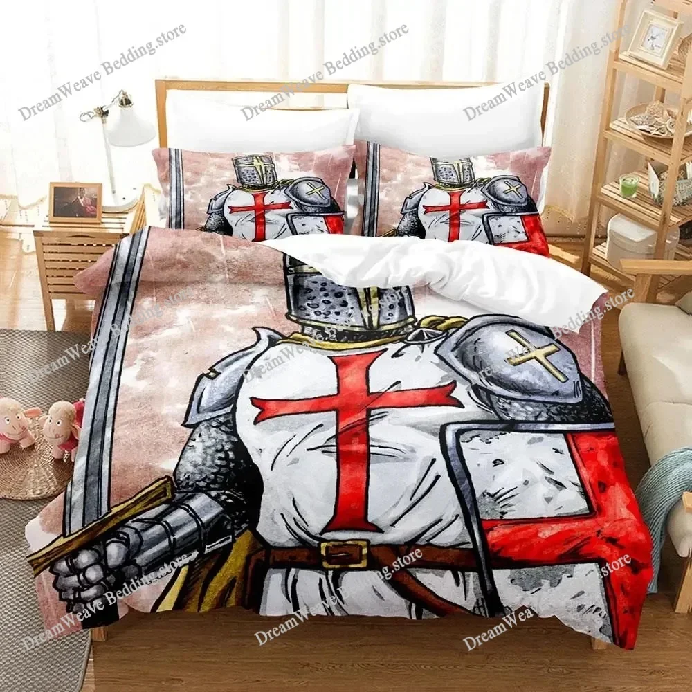 Knights Templar Bedding Set Single Twin Full Queen King Size Aldult Bedclothes Duvet Cover Sets for Bedroom Parure De Lit 2025
