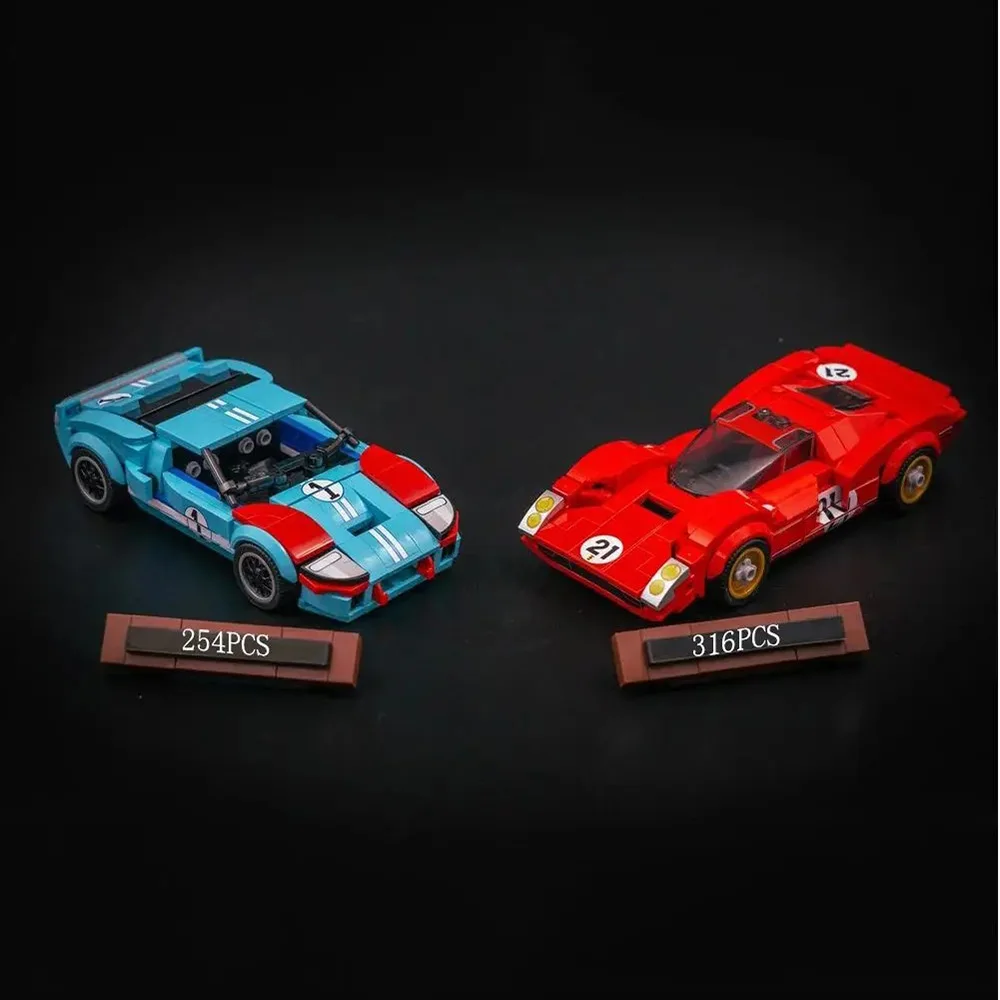 Creative Garage MOC Speed Champions 330 P3 Racing GT40 Sports Car Building Blocks Assembly Toy Brick Children\'s Birthday Gifts