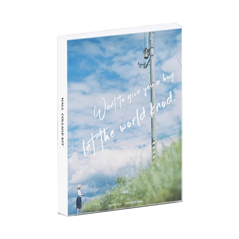 

30 Sheets Poster Decoration Card With Stickers Kit INS Style Postcards Color Aesthetics Greeting Card DIY Wish Card Gift