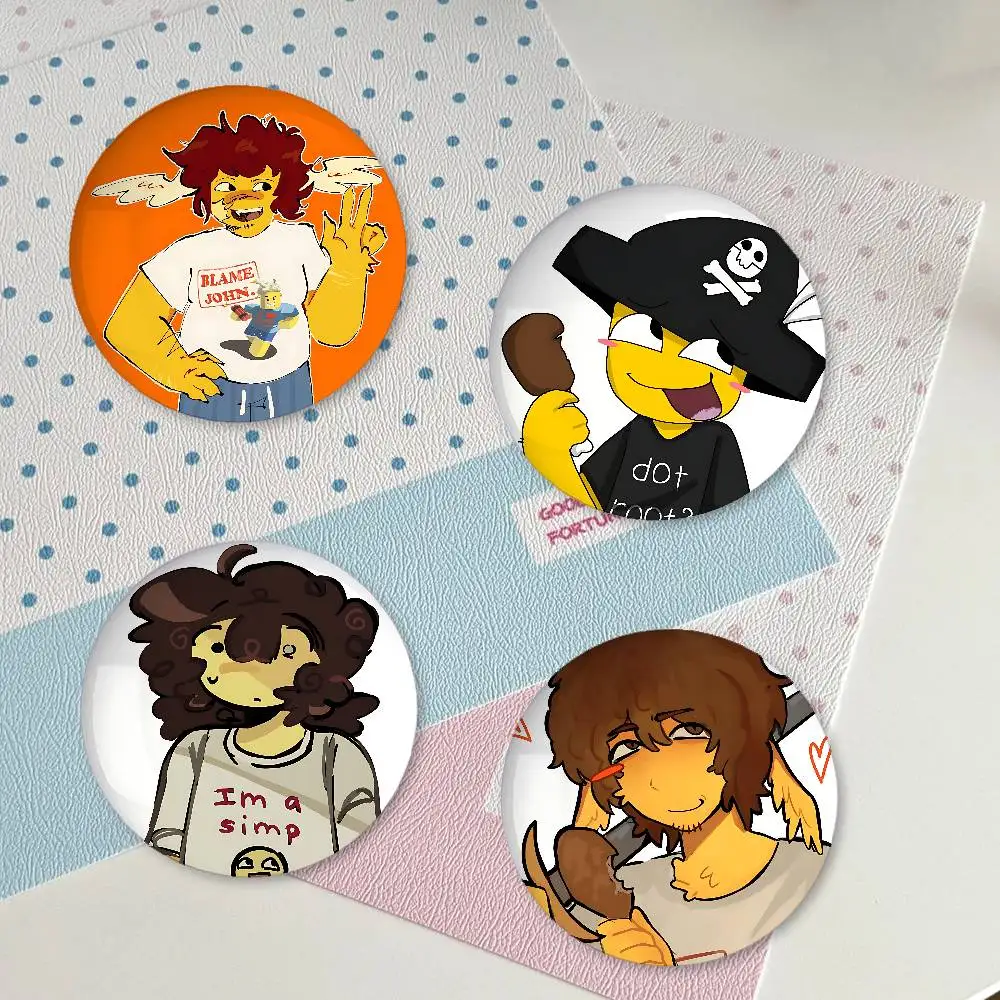 I Love Fried Chicken Shedletsky Funny Badges Fashion New Hip Hop Versatile Round Metal Badge Cartoon Pin Gift Wholesale